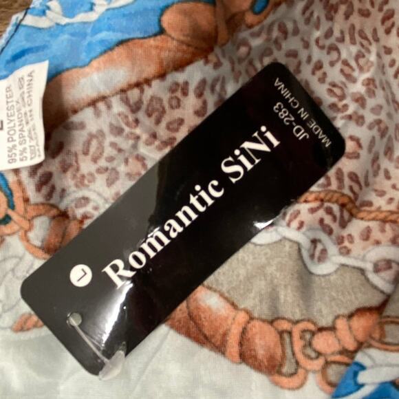 Romantic Sini Halter Beach Summer Stretch Beach Pull-Over Sun Dress Medium 151 - Picture 7 of 7